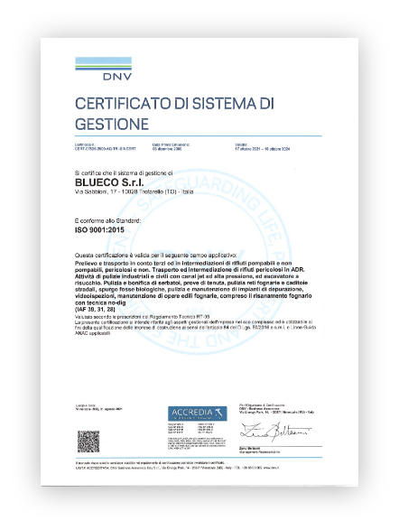 Certificazioni Blueco