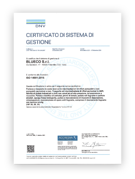 Certificazioni Blueco